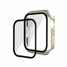 Electroplating Matte All-inclusive PC + Tempered Glass Watch Case For Apple Watch Series 9 / 8 / 7 41mm(Star Silver) - 1