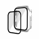 Electroplating Matte All-inclusive PC + Tempered Glass Watch Case For Apple Watch Series 9 / 8 / 7 45mm(Silver Aluminum) - 1