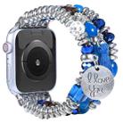 Tassel Beaded Watch Band For Apple Watch Series 8&7 41mm / SE 2&6&SE&5&4 40mm / 3&2&1 38mm(Lake Blue) - 1