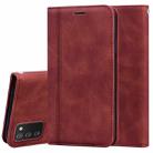 For Samsung Galaxy A03s 164mm Frosted Business Magnetic Flip Leather Phone Case(Brown) - 1