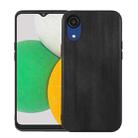 For Samsung Galaxy A03 Core Yellow Cow Texture PU Phone Case(Black) - 1