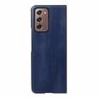 For Samsung Galaxy Z Fold2 5G Yellow Cow Texture PU Phone Case(Blue) - 2