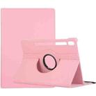 For Samsung Galaxy Tab S8 Ultra 360 Degrees Rotation Holder Litchi Leather Tablet Case(Pink) - 1