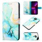 For Nokia 1.4 PT003 Marble Pattern Flip Leather Phone Case(Green LS003) - 1