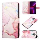 For Nokia 1.4 PT003 Marble Pattern Flip Leather Phone Case(Rose Gold LS005) - 1