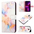 For Nokia C01 Plus PT003 Marble Pattern Flip Leather Phone Case(Galaxy Marble White LS004) - 1