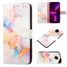 For Nokia C20 PT003 Marble Pattern Flip Leather Phone Case(Galaxy Marble White LS004) - 1