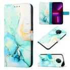 For Nokia G50 PT003 Marble Pattern Flip Leather Phone Case(Green LS003) - 1