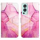 For OnePlus Nord 2 5G PT003 Marble Pattern Flip Leather Phone Case(Pink Purple Gold LS001) - 3
