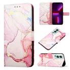 For OnePlus Nord 2 5G PT003 Marble Pattern Flip Leather Phone Case(Rose Gold LS005) - 1