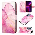 For OnePlus Nord N200 5G & OPPO A74 5G PT003 Marble Pattern Flip Leather Phone Case(Pink Purple Gold LS001) - 1