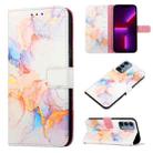 For OnePlus Nord N200 5G & OPPO A74 5G PT003 Marble Pattern Flip Leather Phone Case(Galaxy Marble White LS004) - 1