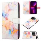For OnePlus 10 Pro 5G PT003 Marble Pattern Flip Leather Phone Case(Galaxy Marble White LS004) - 1