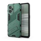 For OPPO Realme 9 Pro+ Punk Armor 2 in 1 PC + TPU Shockproof Phone Case with Invisible Holder(Green) - 1