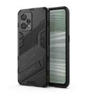 For OPPO Realme 9 Pro+ Punk Armor 2 in 1 PC + TPU Shockproof Phone Case with Invisible Holder(Black) - 1