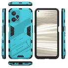 For OPPO Realme 9 Pro Punk Armor 2 in 1 PC + TPU Shockproof Phone Case with Invisible Holder(Blue) - 2