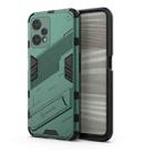 For OPPO Realme 9 Pro Punk Armor 2 in 1 PC + TPU Shockproof Phone Case with Invisible Holder(Green) - 1