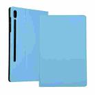 For Samsung Galaxy Tab S8 Ultra Elasticity Leather Tablet Case with Holder(Blue) - 1