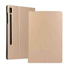 For Samsung Galaxy Tab S8 Ultra Elasticity Leather Tablet Case with Holder(Gold) - 1