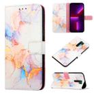 For Xiaomi Poco M2 / Redmi 9 PT003 Marble Pattern Flip Leather Phone Case(Galaxy Marble White LS004) - 1