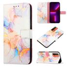 For Xiaomi Poco M3 / Redmi 9T / 9 Power PT003 Marble Pattern Flip Leather Phone Case(Galaxy Marble White LS004) - 1