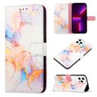 For iPhone 13 Pro Max PT003 Marble Pattern Flip Leather Phone Case (LS004) - 1