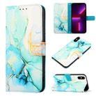 For iPhone X / XS PT003 Marble Pattern Flip Leather Phone Case(LS003) - 1