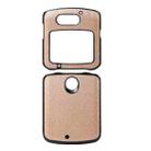 For Motorola Moto Razr 5G Wood Texture PU Phone Case(Gold) - 1