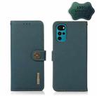 For Motorola Moto G22 KHAZNEH Custer Genuine Leather RFID Phone Case(Green) - 1