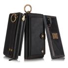 For Galaxy Note 10+ POLA Multi-function Fashion Zipper Magnetic Horizontal Flip Leather Case with Card Slots & Wallet & Photo Frame & Lanyard(Black) - 1