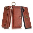 For Galaxy Note 10+ POLA Multi-function Fashion Zipper Magnetic Horizontal Flip Leather Case with Card Slots & Wallet & Photo Frame & Lanyard(Brown) - 1