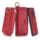 For Galaxy S9 POLA Multi-function Fashion Zipper Magnetic Horizontal Flip Leather Case with Card Slots & Wallet & Photo Frame & Lanyard(Red) - 1