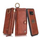 For Galaxy S10e POLA Multi-function Fashion Zipper Magnetic Horizontal Flip Leather Case with Card Slots & Wallet & Photo Frame & Lanyard(Brown) - 1