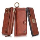 For Huawei P30 POLA Multi-function Fashion Zipper Magnetic Horizontal Flip Leather Case with Card Slots & Wallet & Photo Frame & Lanyard(Brown) - 1