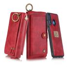 For Huawei P30 Lite / nova 4 POLA Multi-function Fashion Zipper Magnetic Horizontal Flip Leather Case with Card Slots & Wallet & Photo Frame & Lanyard(Red) - 1