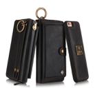 For iPhone 6 / 6s POLA Multi-function Fashion Zipper Magnetic Horizontal Flip Leather Case with Card Slots & Wallet & Photo Frame & Lanyard(Black) - 1