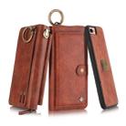 For iPhone 7 Plus / 8 Plus POLA Multi-function Fashion Zipper Magnetic Horizontal Flip Leather Case with Card Slots & Wallet & Photo Frame & Lanyard(Brown) - 1