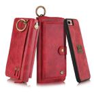 For iPhone 7 Plus / 8 Plus POLA Multi-function Fashion Zipper Magnetic Horizontal Flip Leather Case with Card Slots & Wallet & Photo Frame & Lanyard(Red) - 1