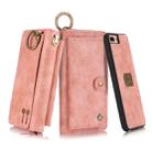 For iPhone 7 Plus / 8 Plus POLA Multi-function Fashion Zipper Magnetic Horizontal Flip Leather Case with Card Slots & Wallet & Photo Frame & Lanyard(Pink) - 1