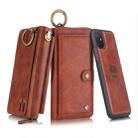 For iPhone 11 POLA Multi-function Fashion Zipper Magnetic Horizontal Flip Leather Case with Card Slots & Wallet & Photo Frame & Lanyard(Brown) - 1