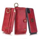 For iPhone 11 POLA Multi-function Fashion Zipper Magnetic Horizontal Flip Leather Case with Card Slots & Wallet & Photo Frame & Lanyard(Red) - 1