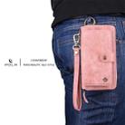 For iPhone 11 Pro Max POLA Multi-function Fashion Zipper Magnetic Horizontal Flip Leather Case with Card Slots & Wallet & Photo Frame & Lanyard(Pink) - 7