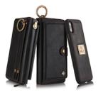 For iPhone X POLA Multi-function Fashion Zipper Magnetic Horizontal Flip Leather Case with Card Slots & Wallet & Photo Frame & Lanyard(Black) - 1