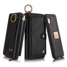 For iPhone XR POLA Multi-function Fashion Zipper Magnetic Horizontal Flip Leather Case with Card Slots & Wallet & Photo Frame & Lanyard(Black) - 1