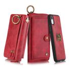 For iPhone XR POLA Multi-function Fashion Zipper Magnetic Horizontal Flip Leather Case with Card Slots & Wallet & Photo Frame & Lanyard(Red) - 1