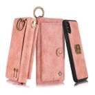 For iPhone XS POLA Multi-function Fashion Zipper Magnetic Horizontal Flip Leather Case with Card Slots & Wallet & Photo Frame & Lanyard(Pink) - 1