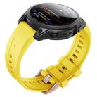 For Garmin Fenix 7S Silicone Rose Gold Buckle Watch Band(Yellow) - 1