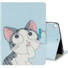 For iPad 10.2 Colored Drawing Pattern Horizontal Flip Leather Case with Holder & Card Slot & Wallet(Cat) - 1