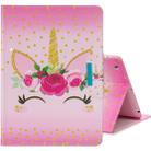 For iPad 2 / New iPad (iPad 3) / 4 Colored Drawing Pattern Horizontal Flip Leather Case with Holder & Card Slot & Wallet(Unicorn With Flowers) - 1