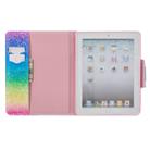 For iPad 2 / New iPad (iPad 3) / 4 Colored Drawing Pattern Horizontal Flip Leather Case with Holder & Card Slot & Wallet(Striped Rainbow Sand) - 4